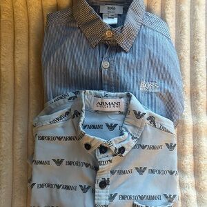 Boss Navy Striped Casual Shirt